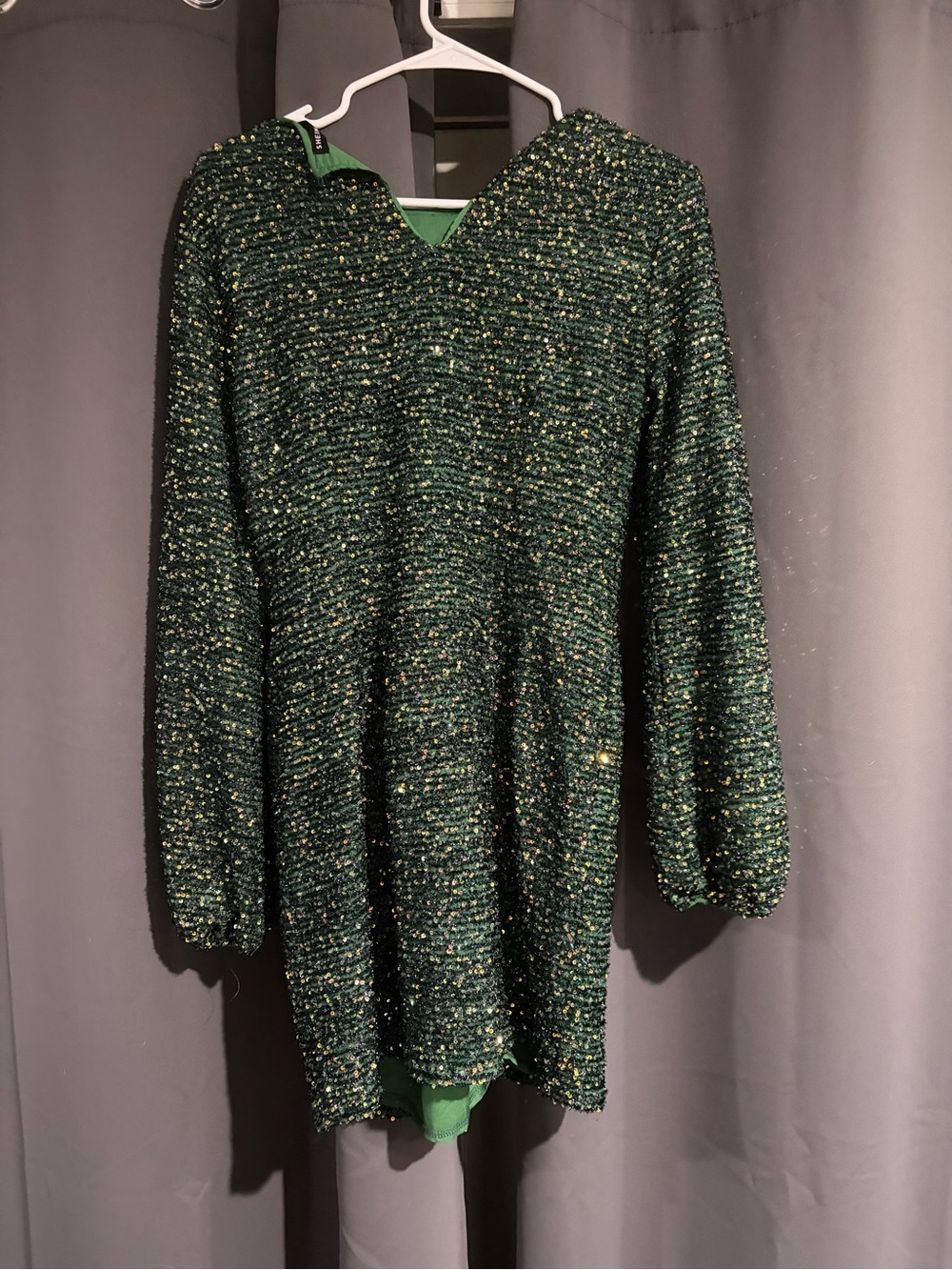 SHEIN Emerald Sequin Knit Dress - Picture 2 of 3